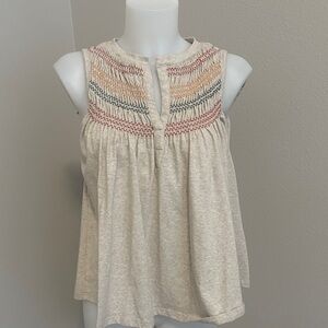 THML Multicolor Smocked Sleeveless Blouse